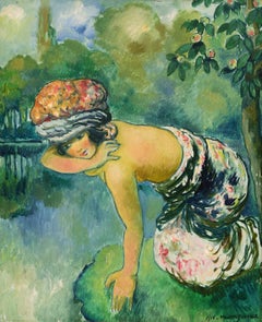 Jeune femme à la rivière by Georges Manzana Pissarro - Nude painting