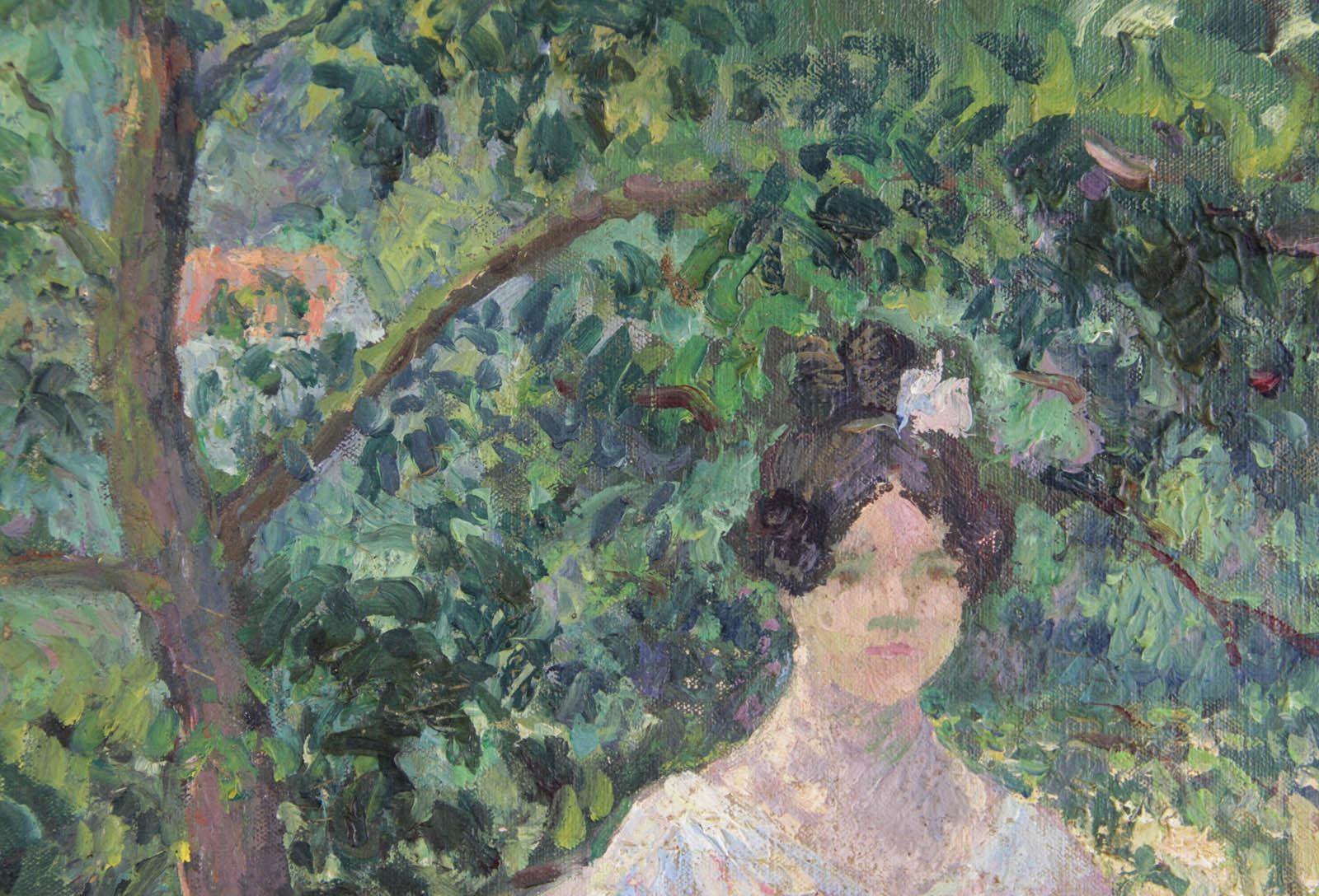 Jeune femme à l'ombre d'un arbre For Sale 2