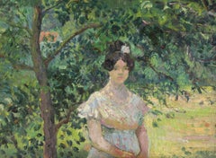Jeune femme à l'ombre d'un arbre