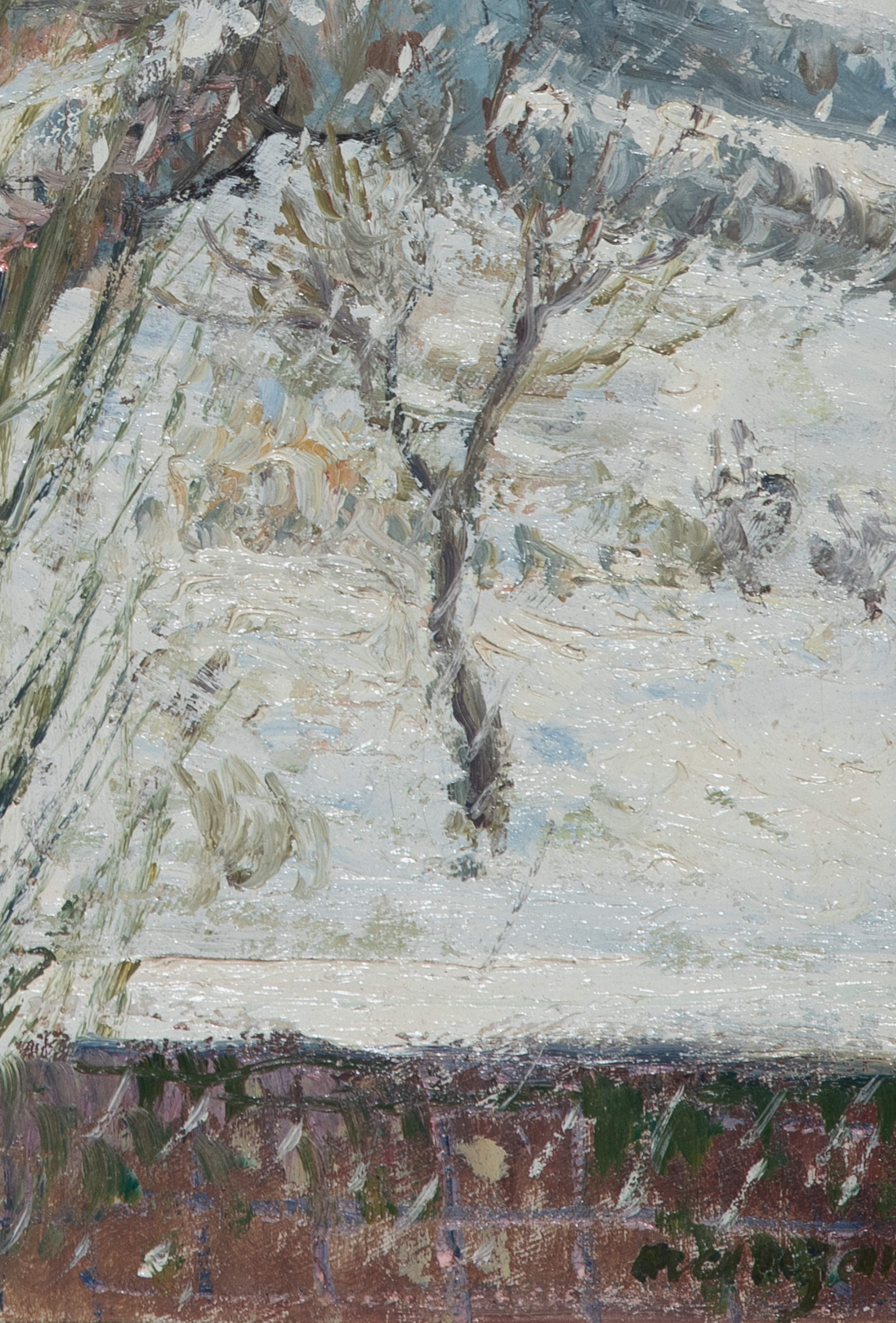 Les Andelys sous la Neige by Georges Manzana Pissarro - Snow painting For Sale 2