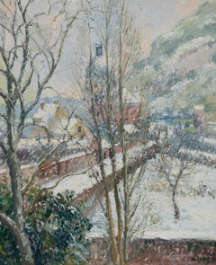 Antique Les Andelys sous la Neige by Georges Manzana Pissarro - Snow painting