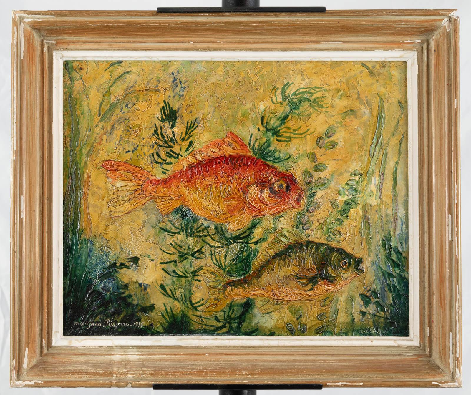 Les poissons - Painting by Georges Henri Manzana Pissarro