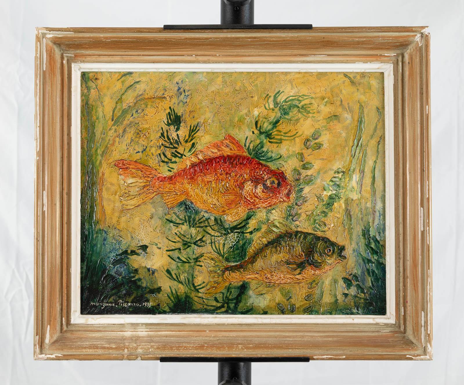 Les poissons - Art Deco Painting by Georges Henri Manzana Pissarro