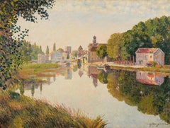 Moret-sur-Loing di Georges Manzana Pissarro - Paesaggio, Scena fluviale, Francese
