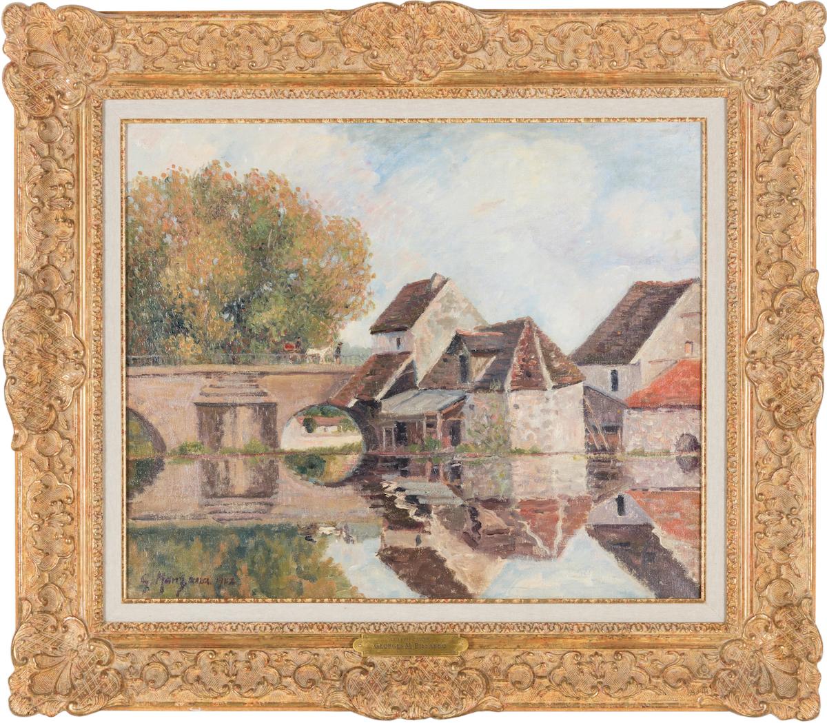 Petit Lavoir du Pont Pierre, Morêt-sur-Loing by Georges Manzana Pissarro, 1902 - Painting by Georges Henri Manzana Pissarro
