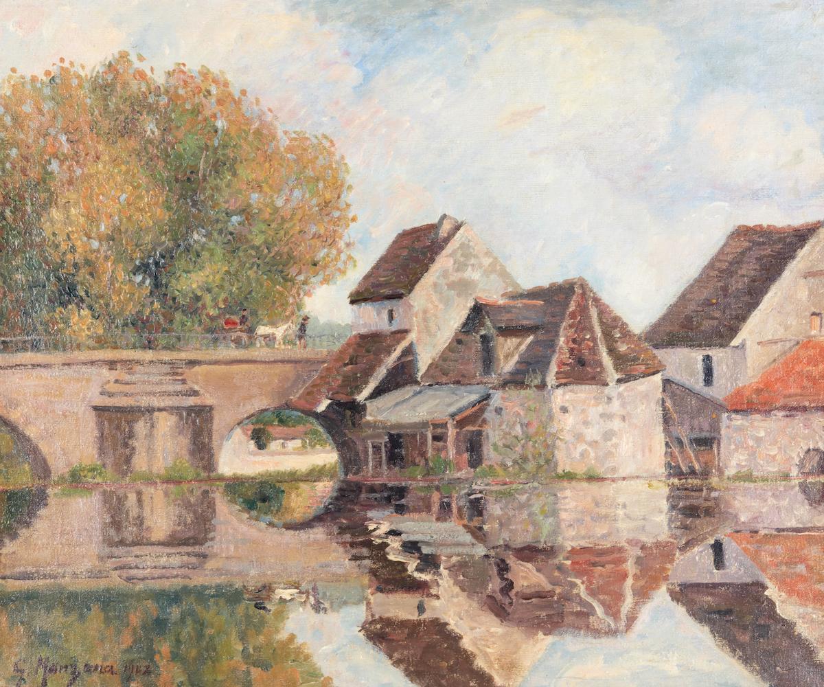 Georges Henri Manzana Pissarro Landscape Painting - Petit Lavoir du Pont Pierre, Morêt-sur-Loing by Georges Manzana Pissarro, 1902