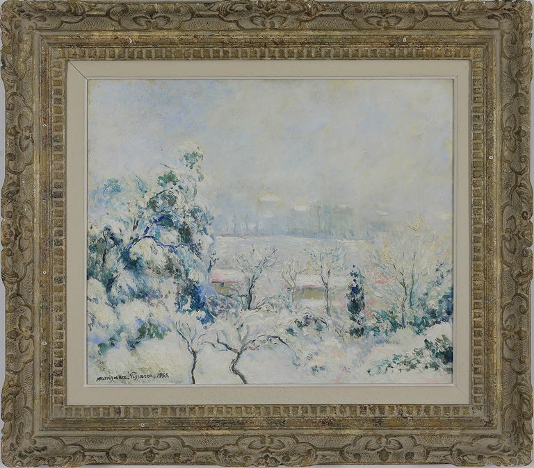 <i></noscript>Vue de Menton enneigée</i>, 1955, by Georges Henri Manzana-Pissarro