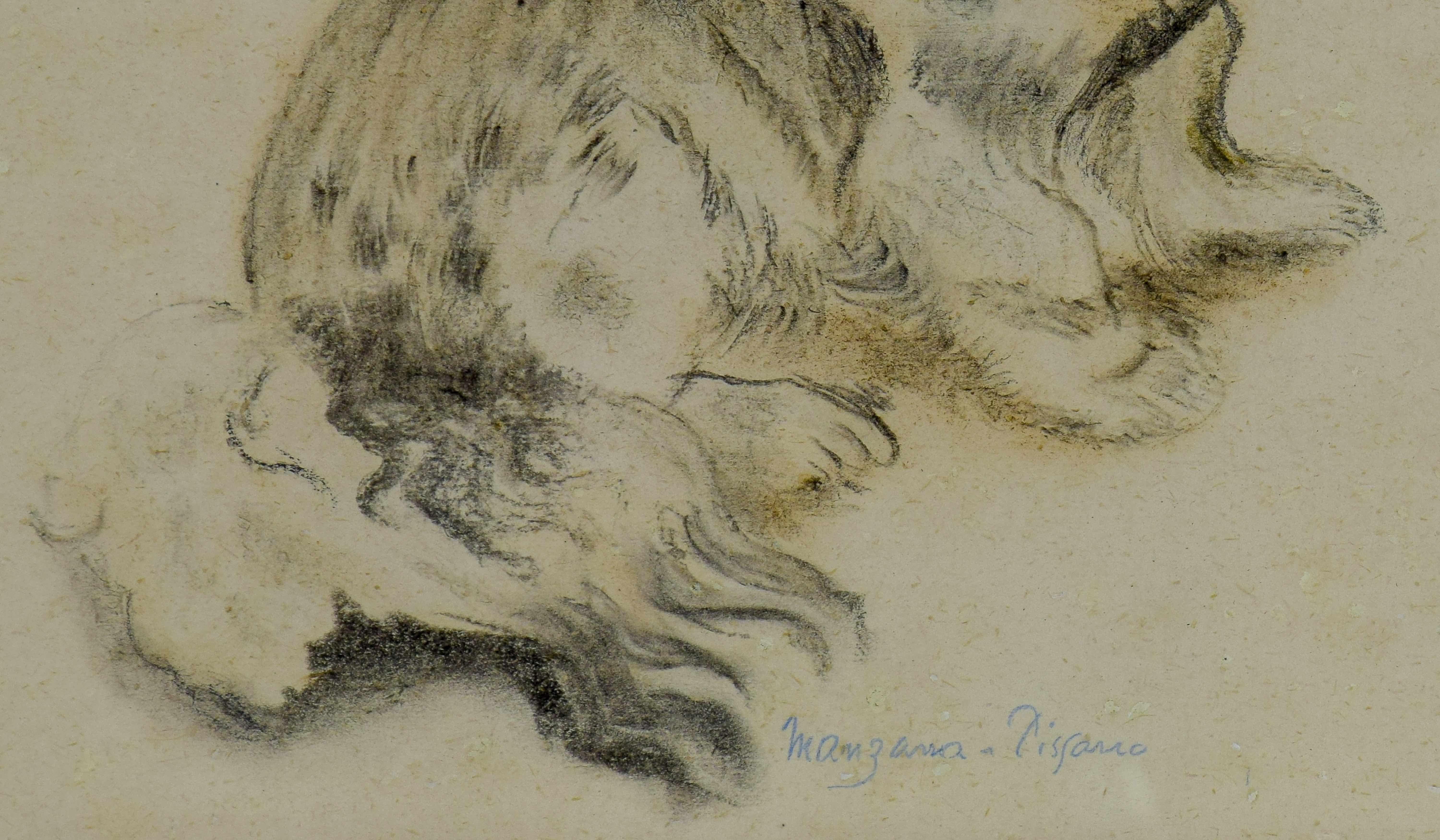 Pekinger (Le Pkinois), Zeichnung eines Hundes von Georges Manzana Pissarro (Post-Impressionismus), Painting, von Georges Henri Manzana Pissarro