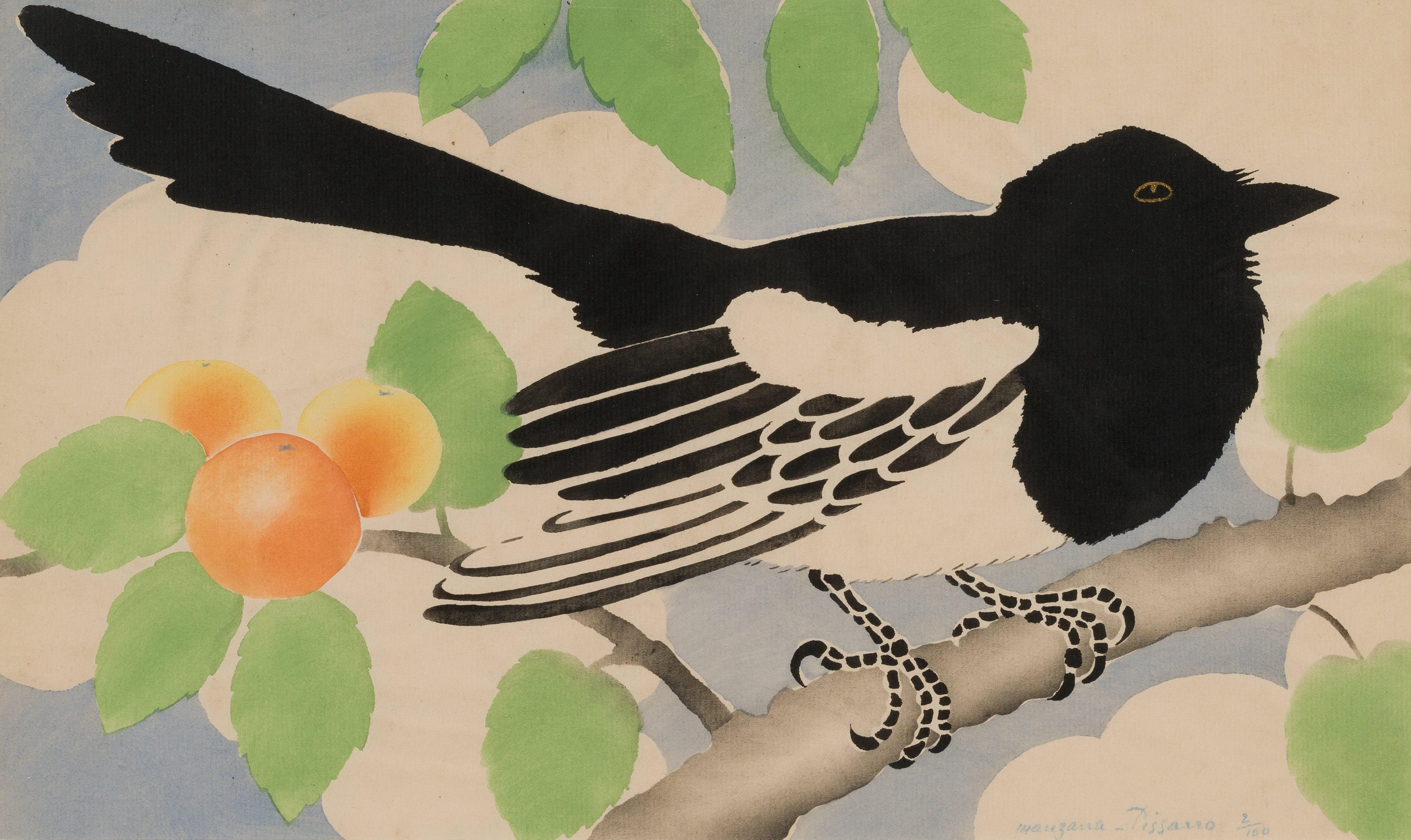 Urraca de Georges Manzana Pissarro - Stencil art, Animal