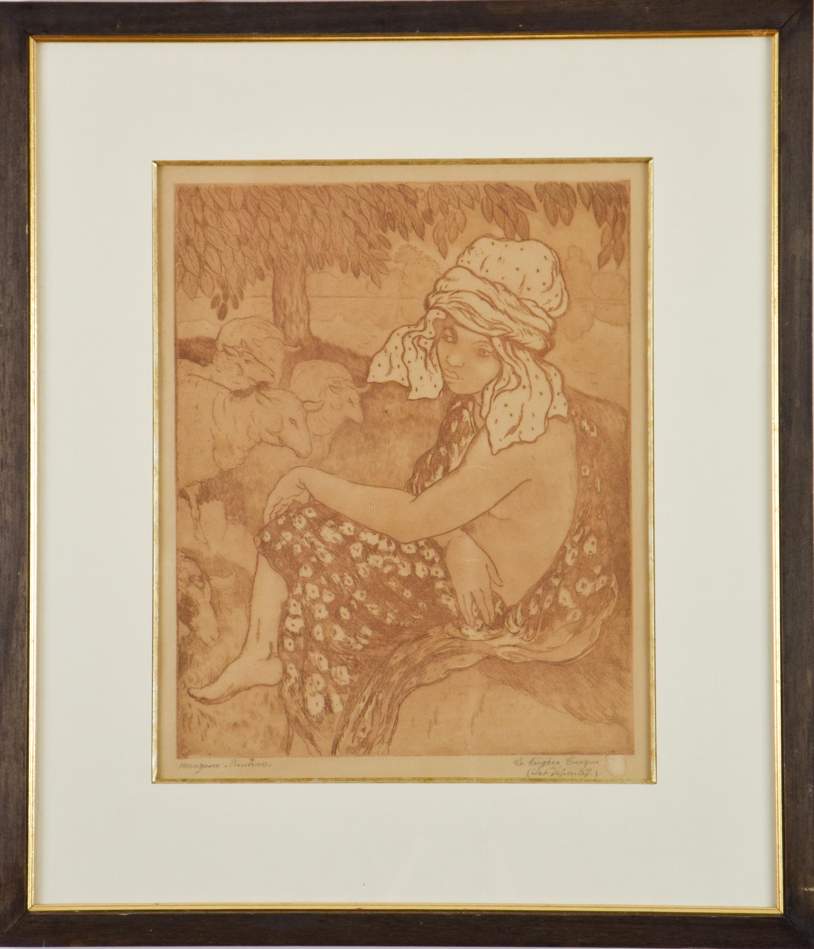 Druck von Georges Manzana Pissarro „La Bergre Turque“ (Die türkische Hirtenschwesterin) – Print von Georges Henri Manzana Pissarro