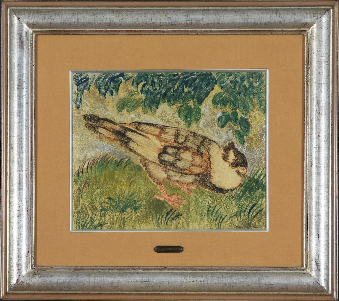 Procede von Georges Manzana Pissarro - Monotypie eines Vogels – Print von Georges Henri Manzana Pissarro