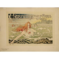 Cartel original de 1896 Cabourg à 5 heures de Paris por Privat-Livemont