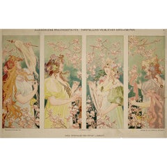 Allegorische Frauengestalten Circa 1900 Original print by Privat-Livemont