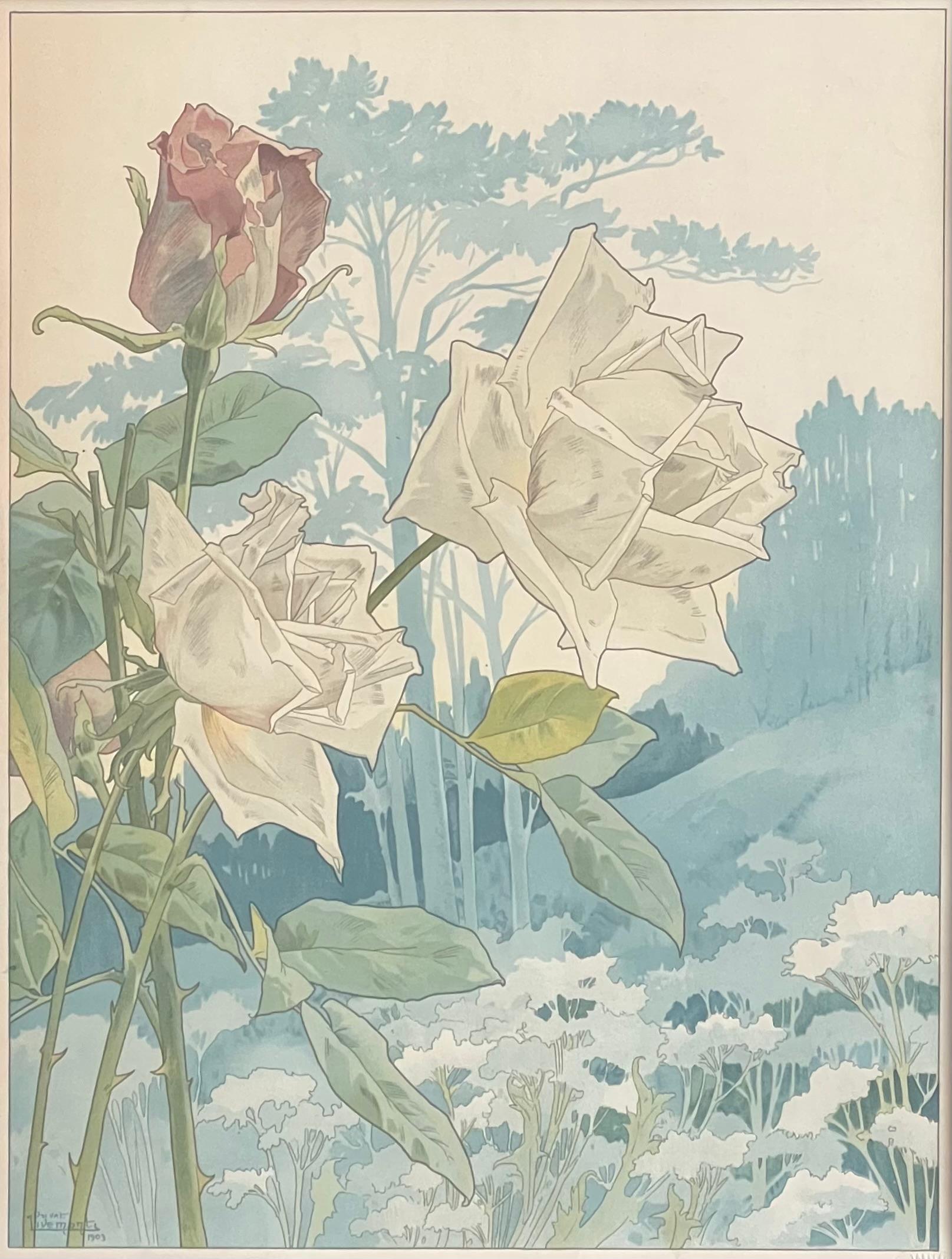 Las Rosas - Print Art Nouveau de Georges Henri Privat-Livemont