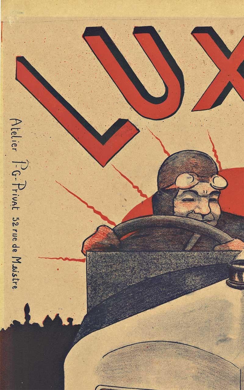 LUXIOR Automobile early automotive original vintage poster - Print by Georges Henri Privat-Livemont