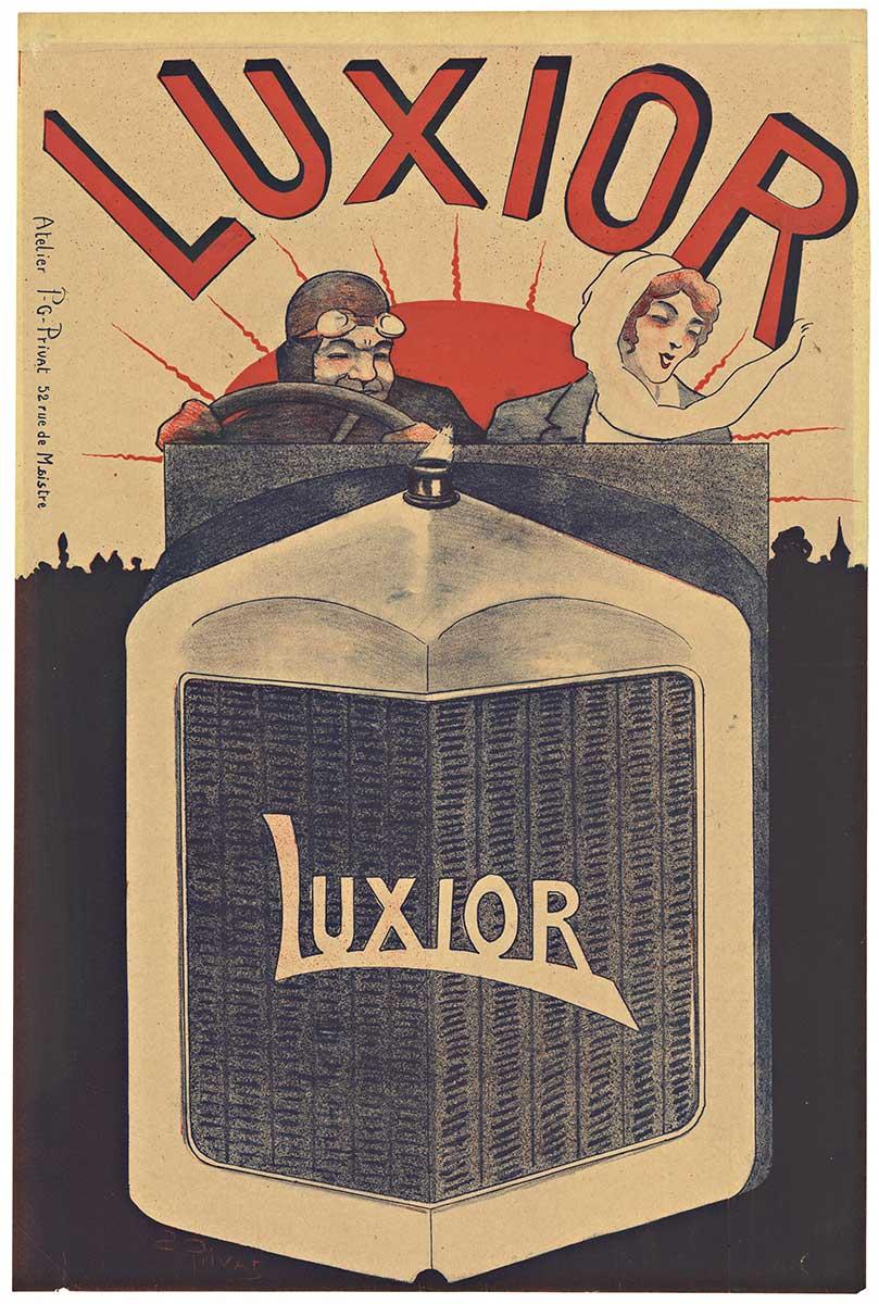 LUXIOR Automobile early automotive originale affiche vintage