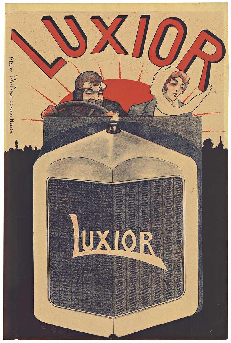 LUXIOR Automóvil póster antiguo original de automoción