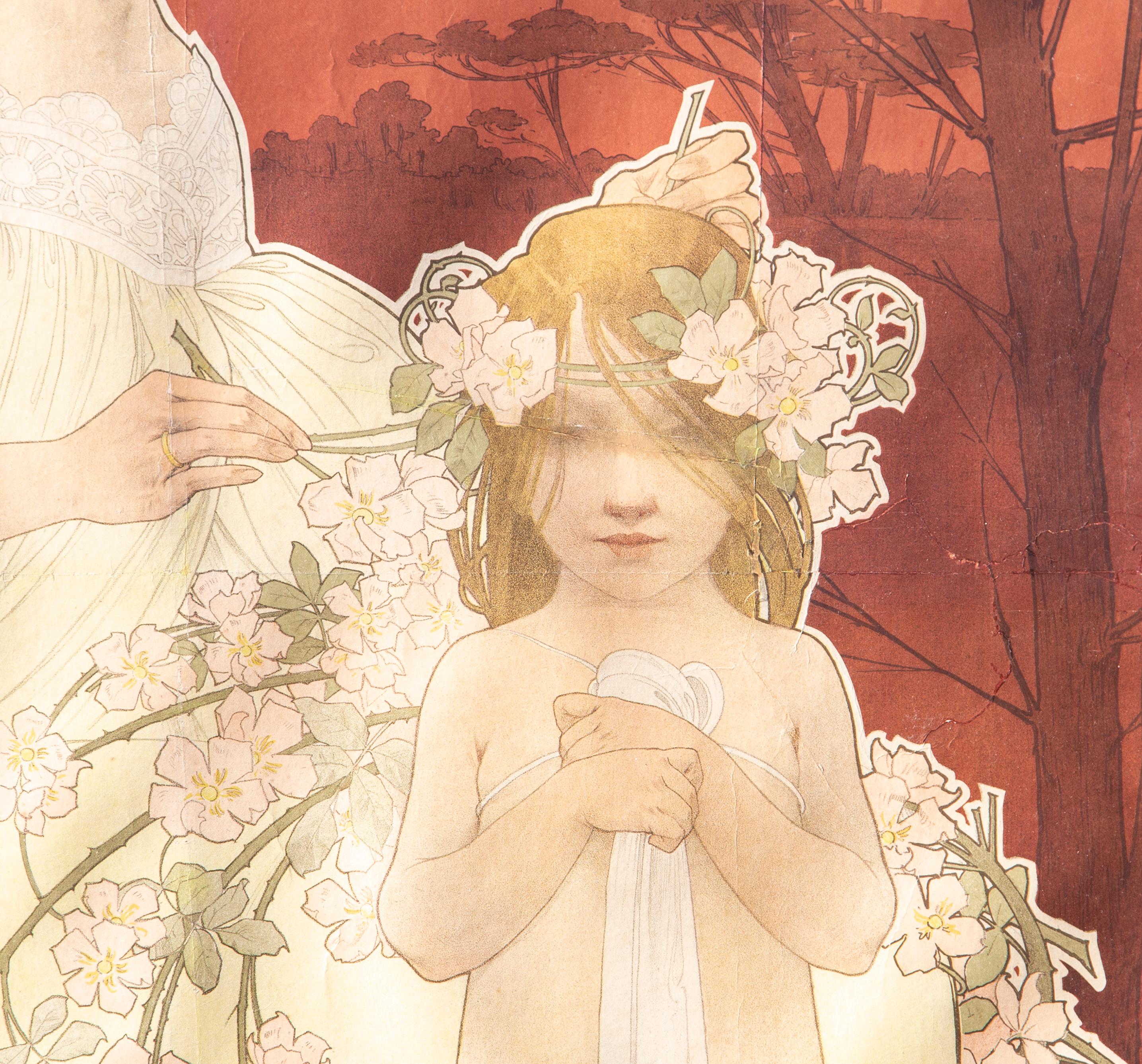 Palais de la Femme, cartel Art Nouveau de Henri Privat-Livemont - Figurative Print Beige de Georges Henri Privat-Livemont