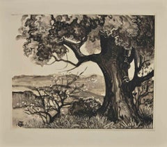 Antique The Tree - Original Etching by George-Henri Tribout - Early 20th Century