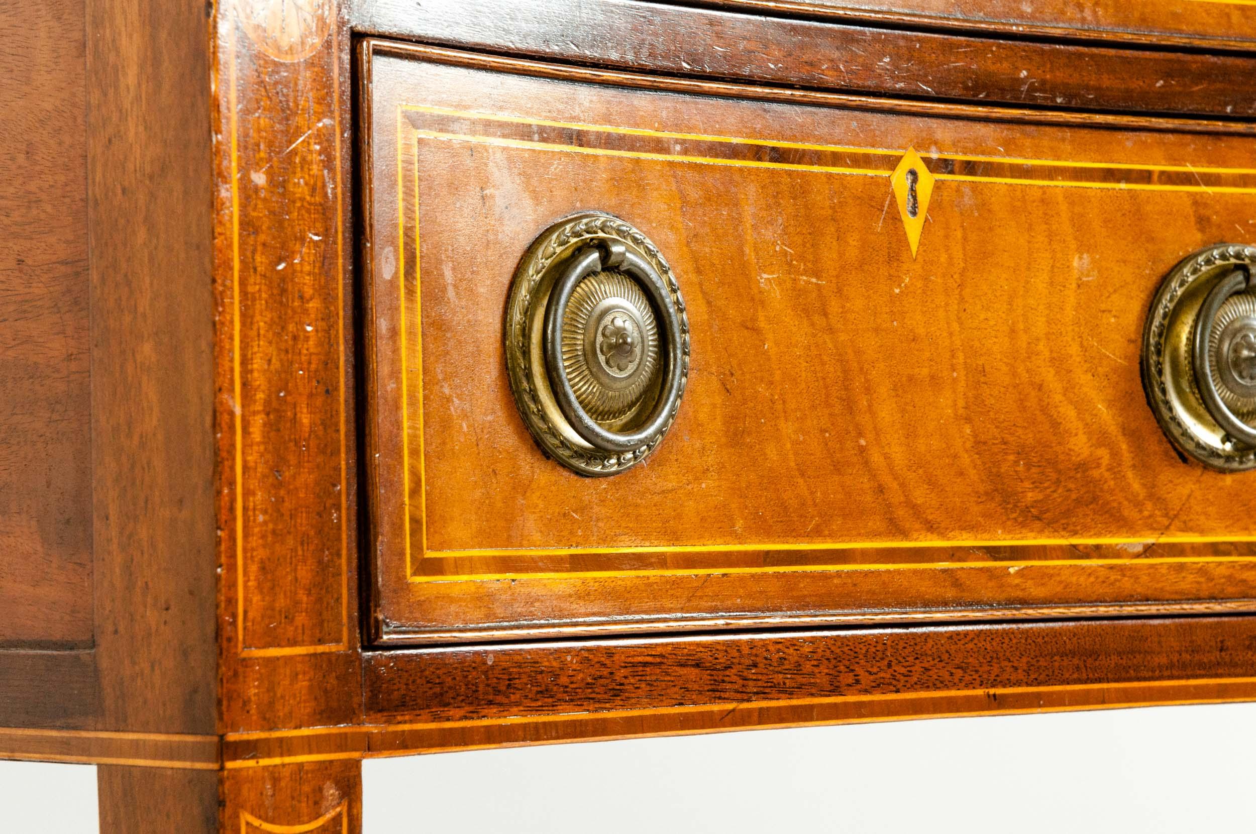 Brass Georges III Style Mahogany Wood Sideboard