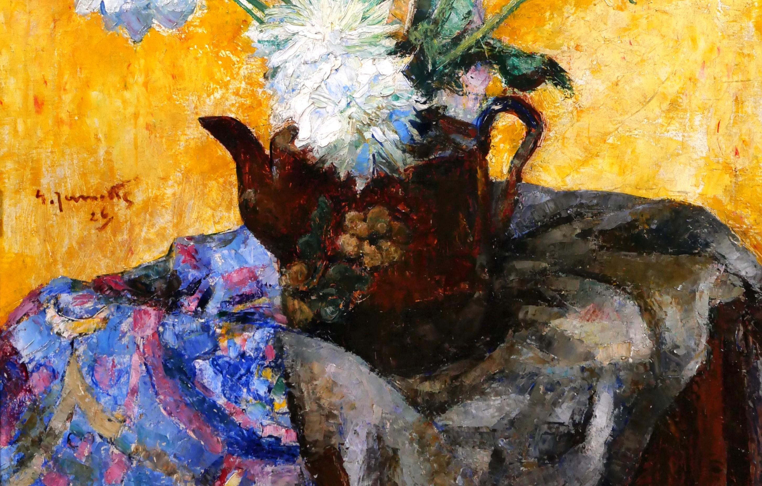 Bouquet of flowers painting Art Deco still life Belgium 1