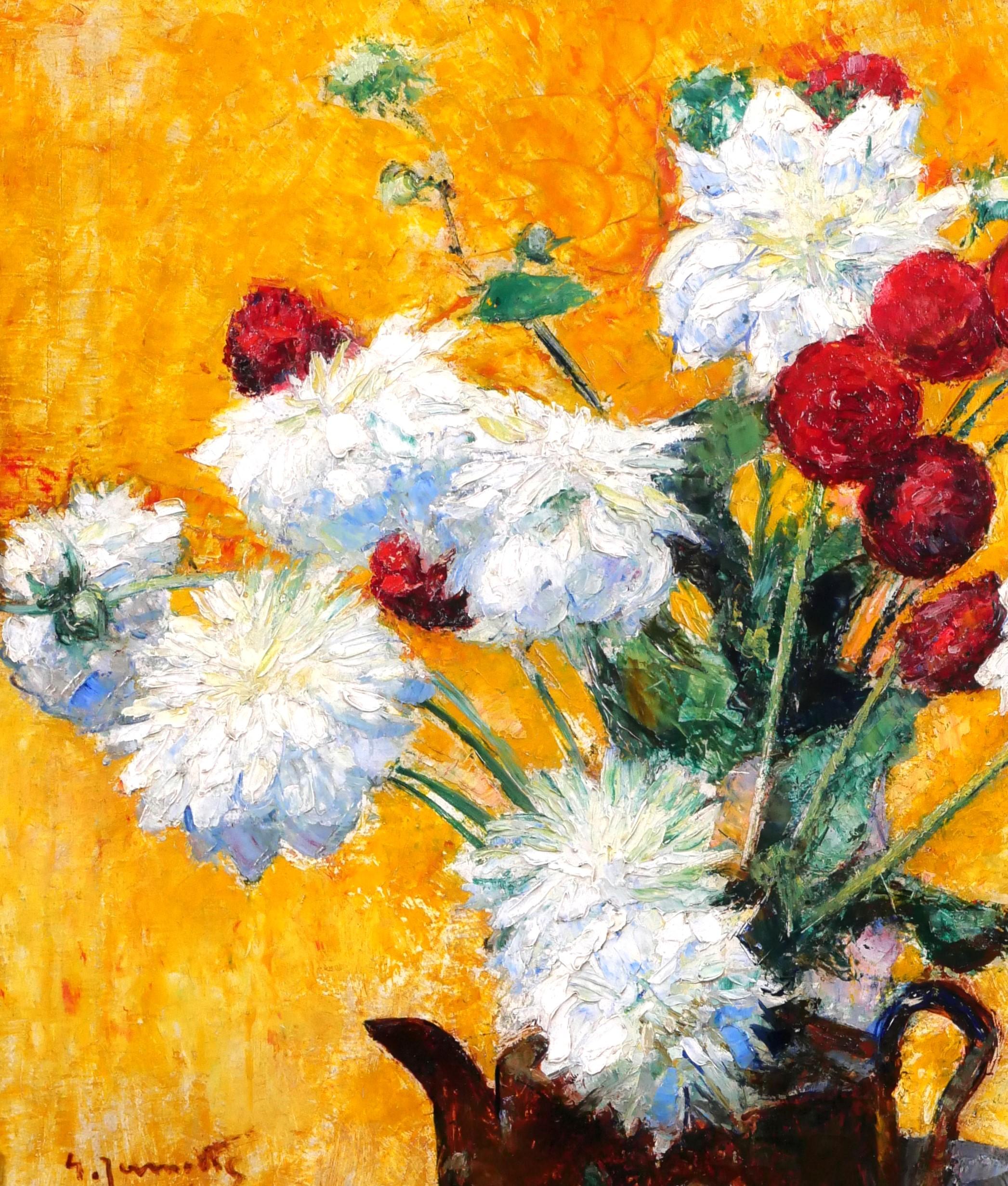 Bouquet of flowers painting Art Deco still life Belgium 2