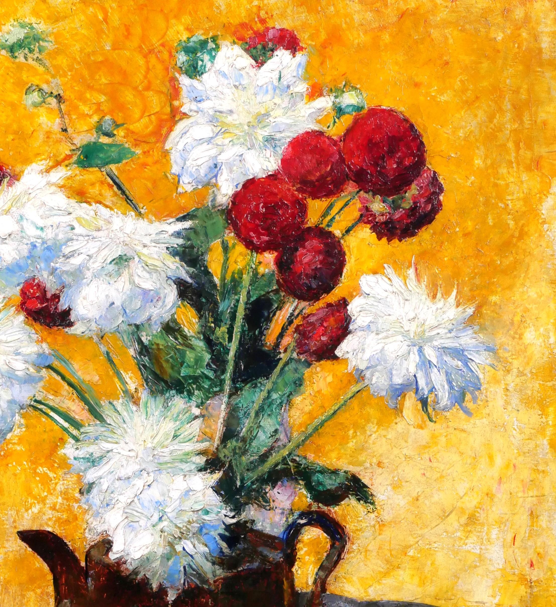 Bouquet of flowers painting Art Deco still life Belgium 3