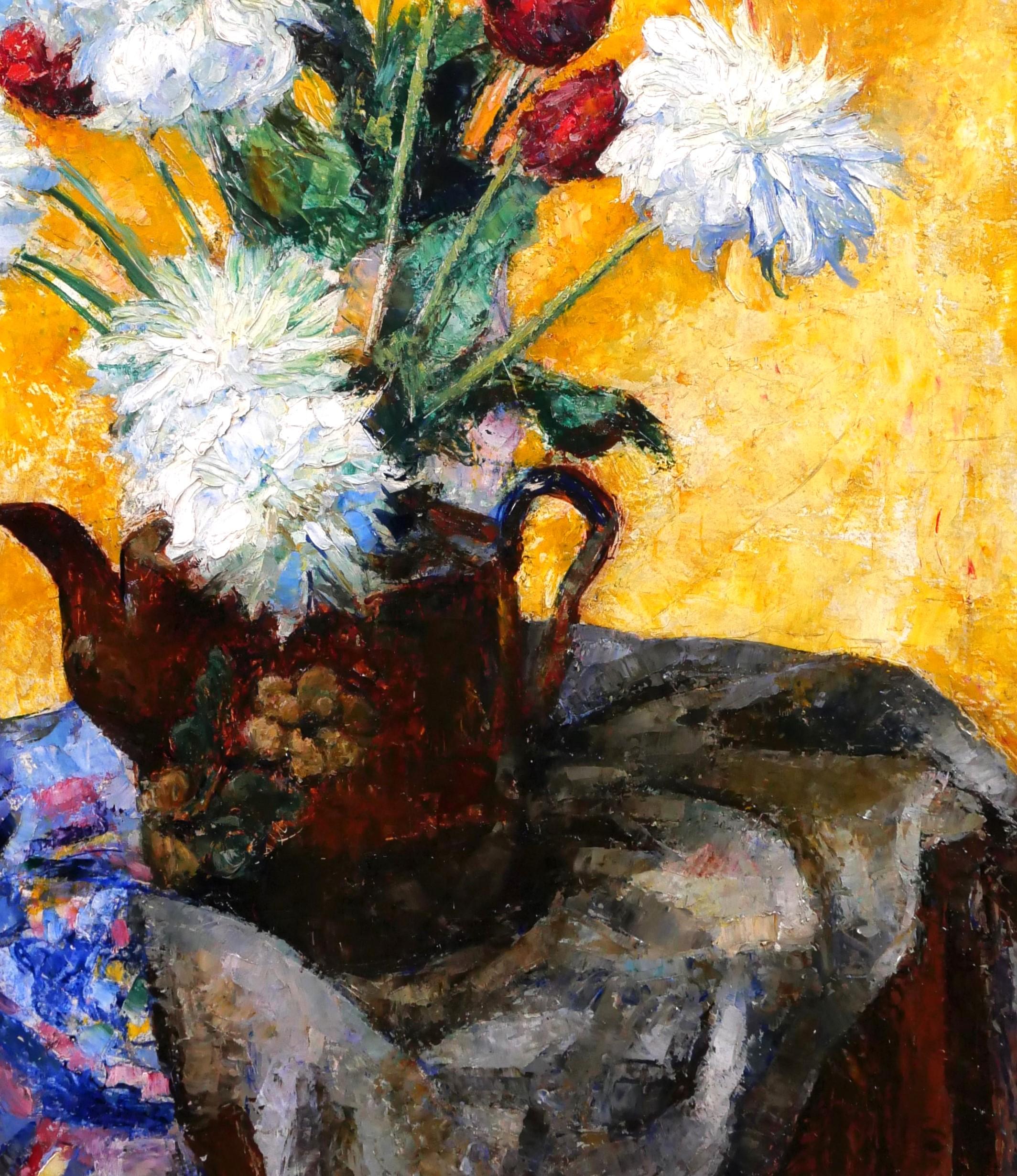 Bouquet of flowers painting Art Deco still life Belgium 4