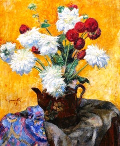 Bouquet of flowers painting Art Deco still life Belgium