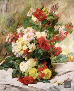 Bouquet de Fleurs - Impressionist Oil, Still Life of Flowers by Georges Jeannin