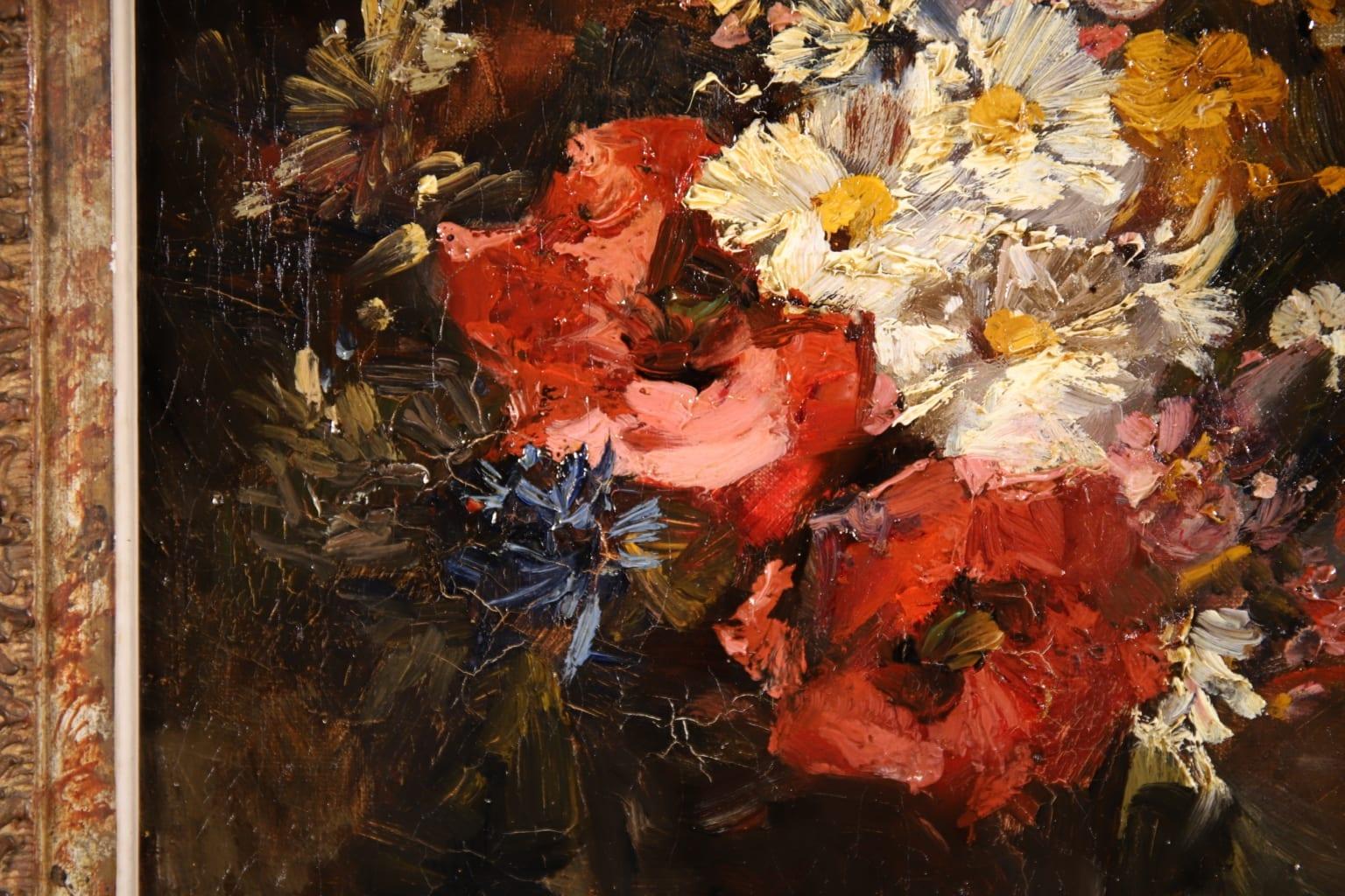Fleurs dans un Vase - Impressionist Oil, Still Life of Flowers - Georges Jeannin 1
