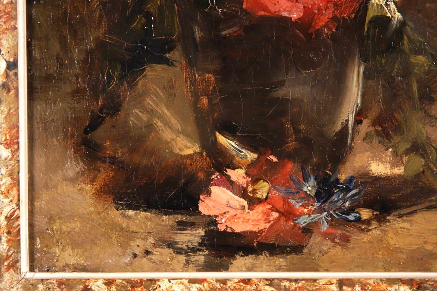 Fleurs dans un Vase - Impressionist Oil, Still Life of Flowers - Georges Jeannin 2
