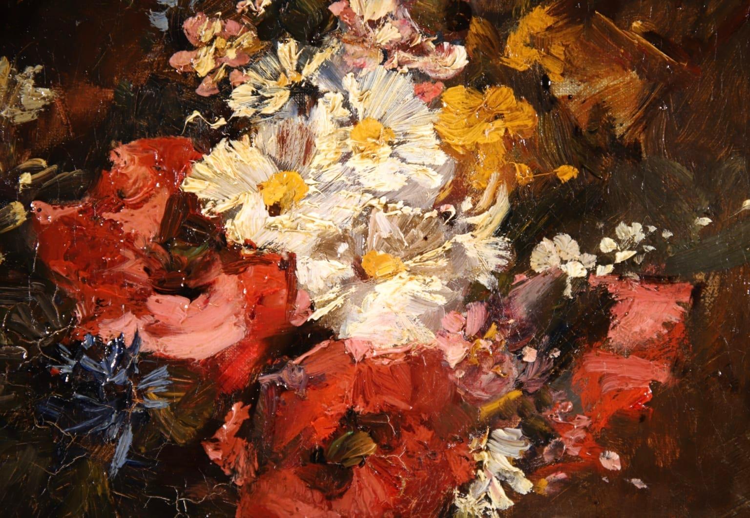 Fleurs dans un Vase - Impressionist Oil, Still Life of Flowers - Georges Jeannin 5