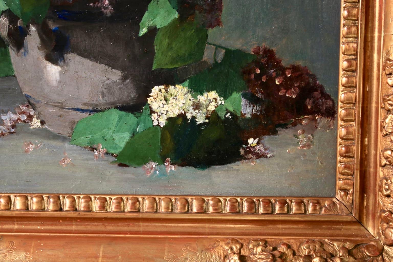 Lillac - 19th Century Impressionist Oil, Still Life of Flowers - Georges Jeannin 5