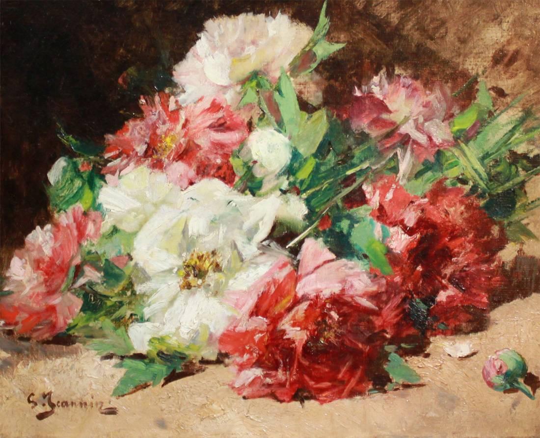 Peonies - Painting by Georges Jeannin