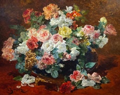 Rosas en una jardinera