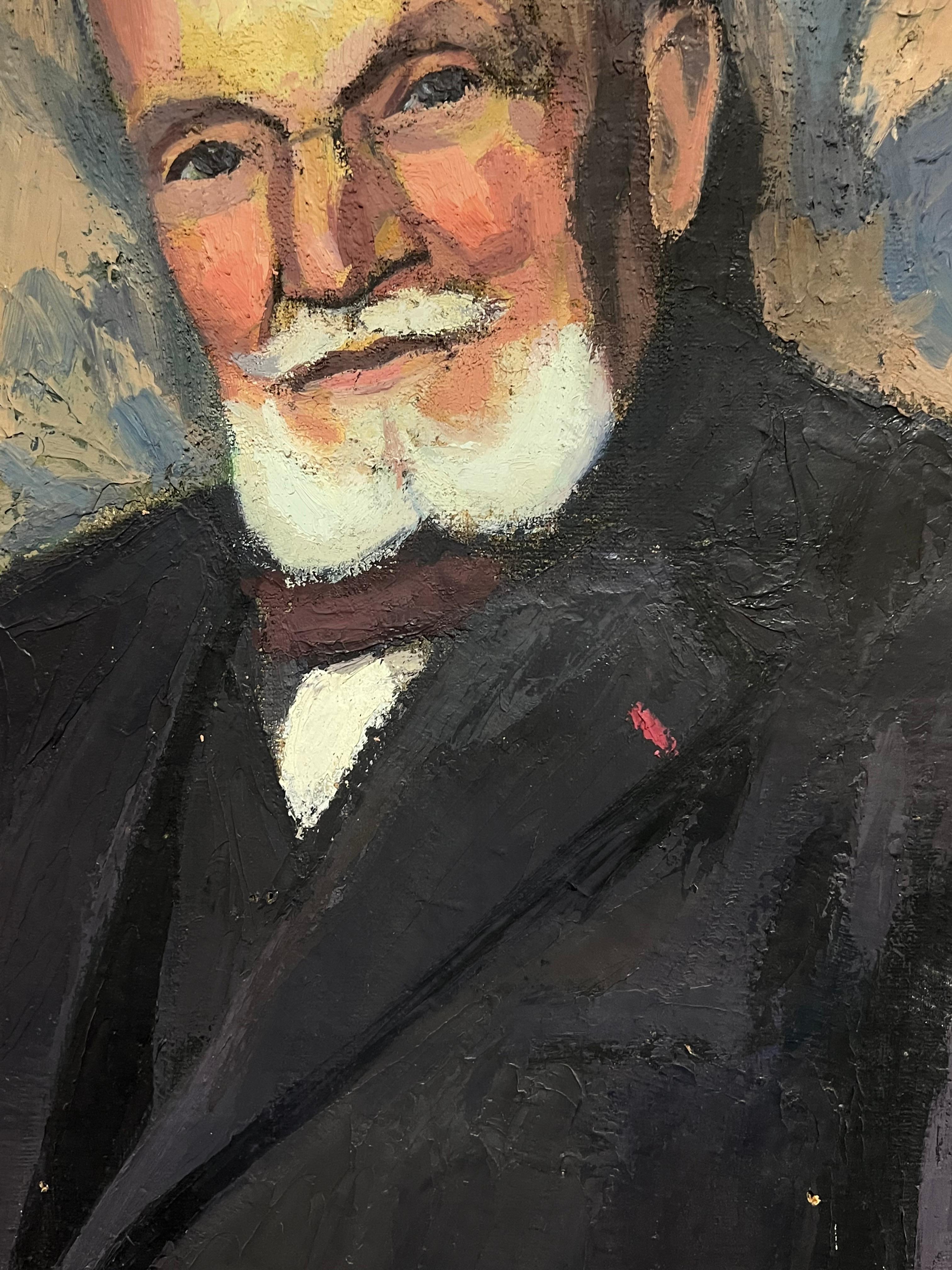 Der sitzende Gentleman
von Georges JOUBIN (1888-1983) 
verso signiert und beschriftet/ datiert
signiertes Öl auf Leinwand, ungerahmt
Leinwand : 36 x 29 Zoll
Provenienz: Privatsammlung, Paris
Zustand: die Ränder sind ein wenig abgenutzt und