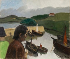 Georges Joubin (1888-1983) - Mid 20th Century Oil, By the Harbour