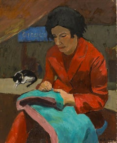 Georges Joubin (1888-1983) - Mid 20th Century Oil, Mending