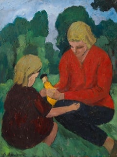 Georges Joubin (1888-1983) - Mid 20th Century Oil, Mother and Daughter