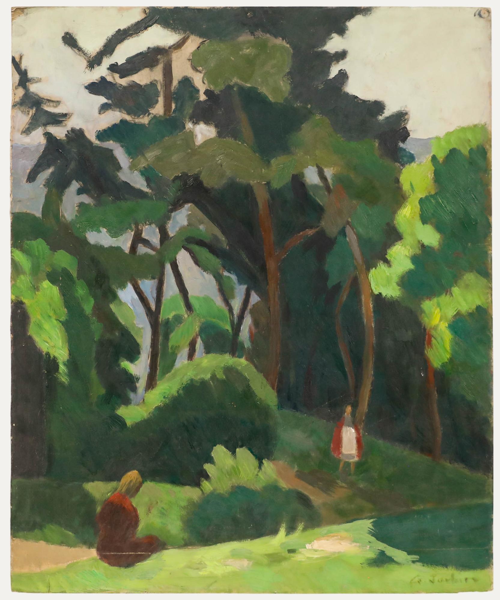 Georges Joubin (1888-1983) - Mid 20th Century Oil, Un Coin de Jardin au Guichet