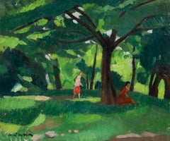 Georges Joubin (1888-1983) - Mid 20th Century Oil, Women in the Woods