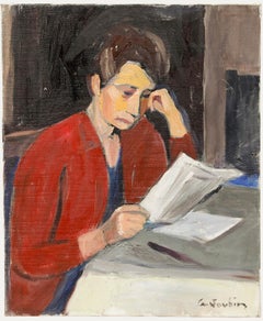 Georges Joubin (1888-1983) - Modernist 1970 Oil, Woman Reading