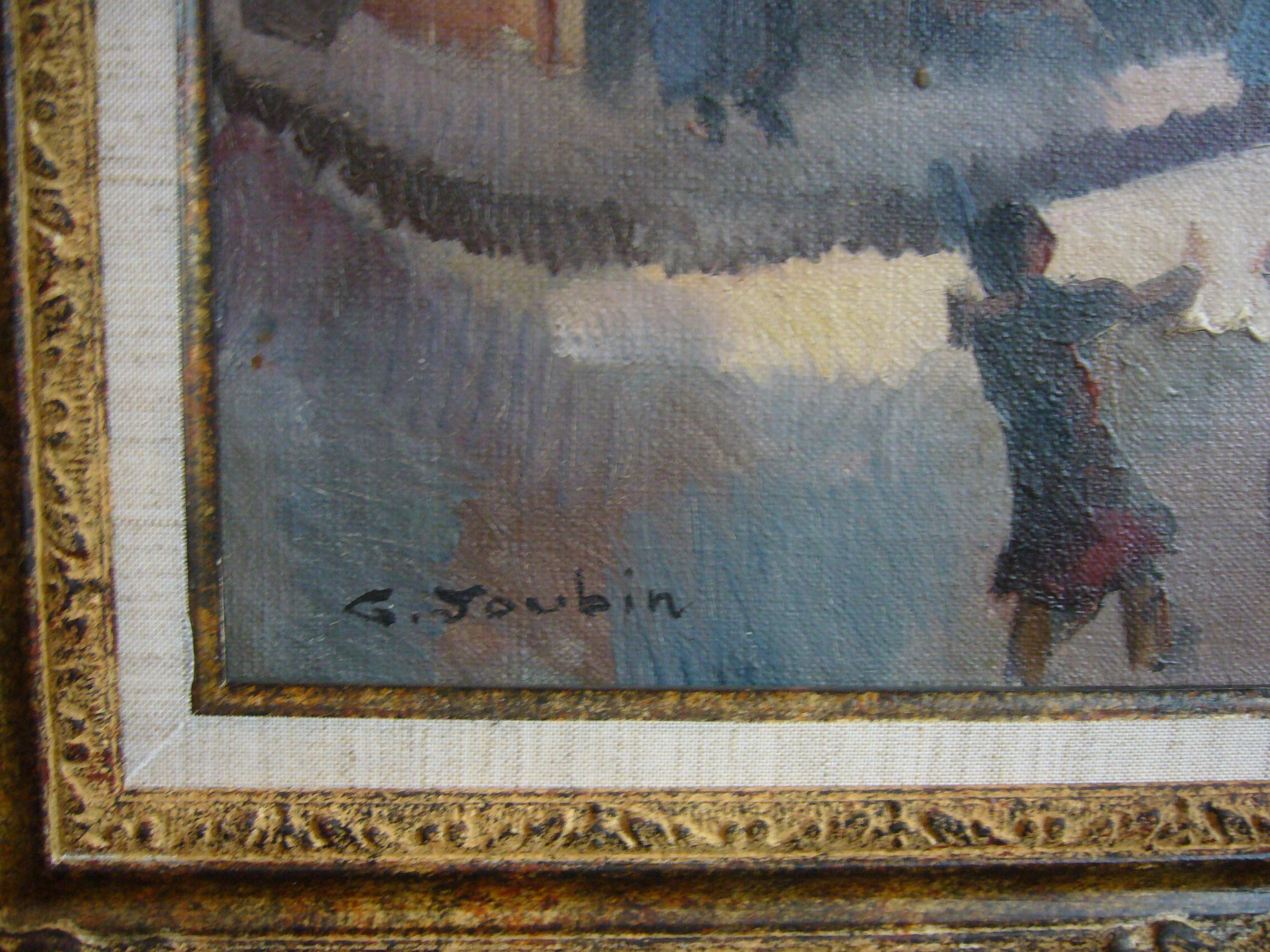Quartier de Paris - Montmartre, '30s - oil paint, 55x46 cm., framed - Painting by Georges Joubin