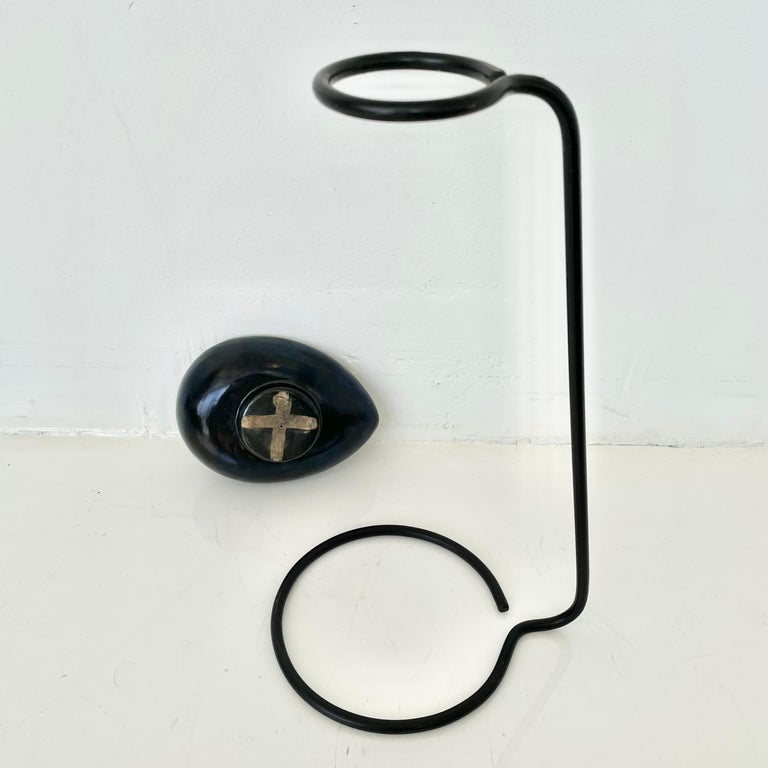 Georges Jouve and Mathieu Matégot Style Ceramic Standing Ashtray