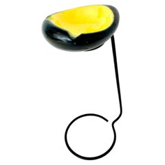 Georges Jouve and Mathieu Matégot Style Ceramic Standing Ashtray