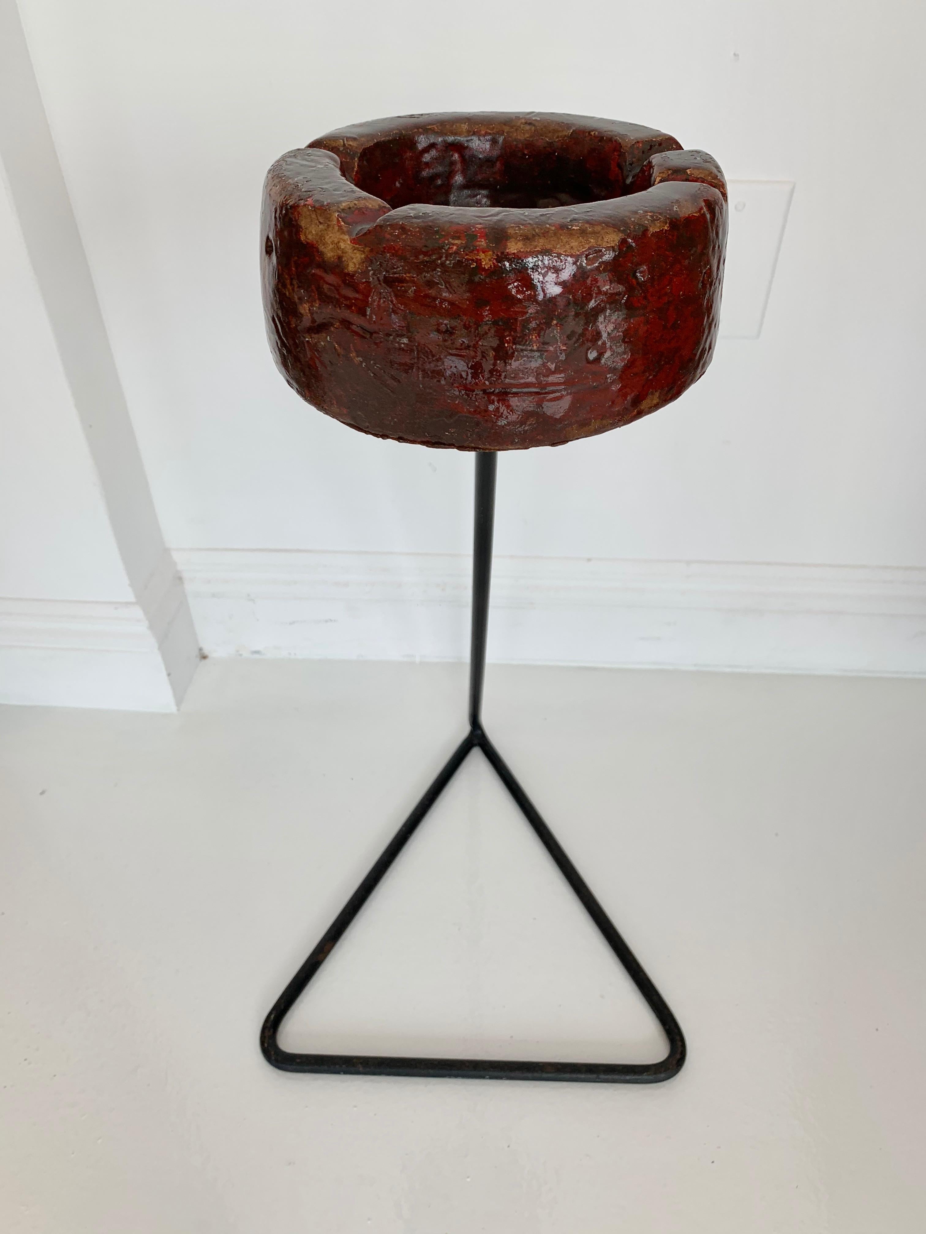 Georges Jouve and Mathieu Matégot Style Standing Ashtray 1