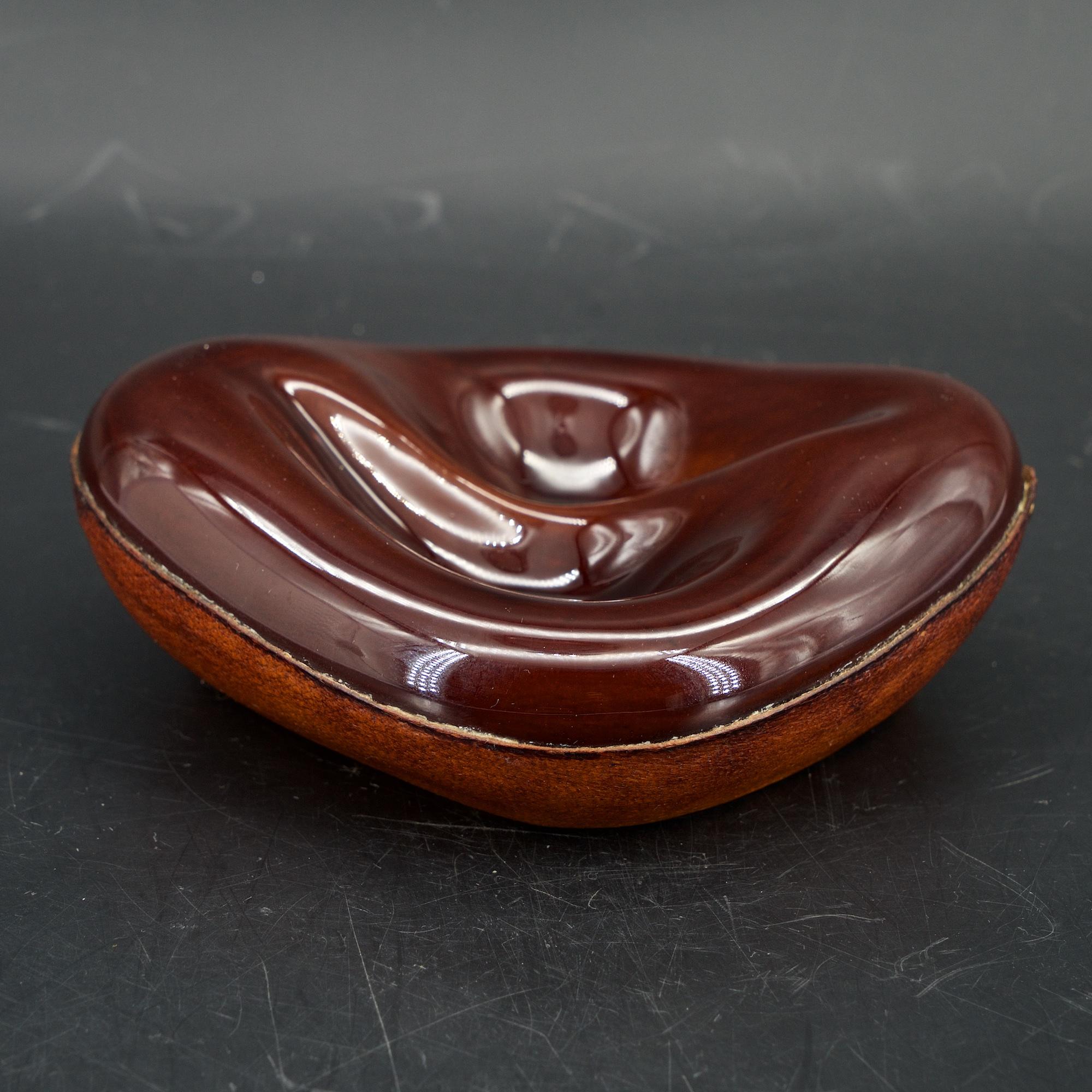 Molded Georges Jouve Ceramic Pipe Rest Ashtray Organic Dish Bowl French Modernism