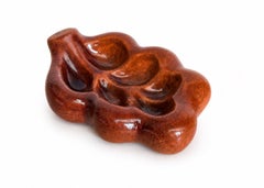 Georges Jouve Ceramic vide poches "Feuille de chêne", 1950s