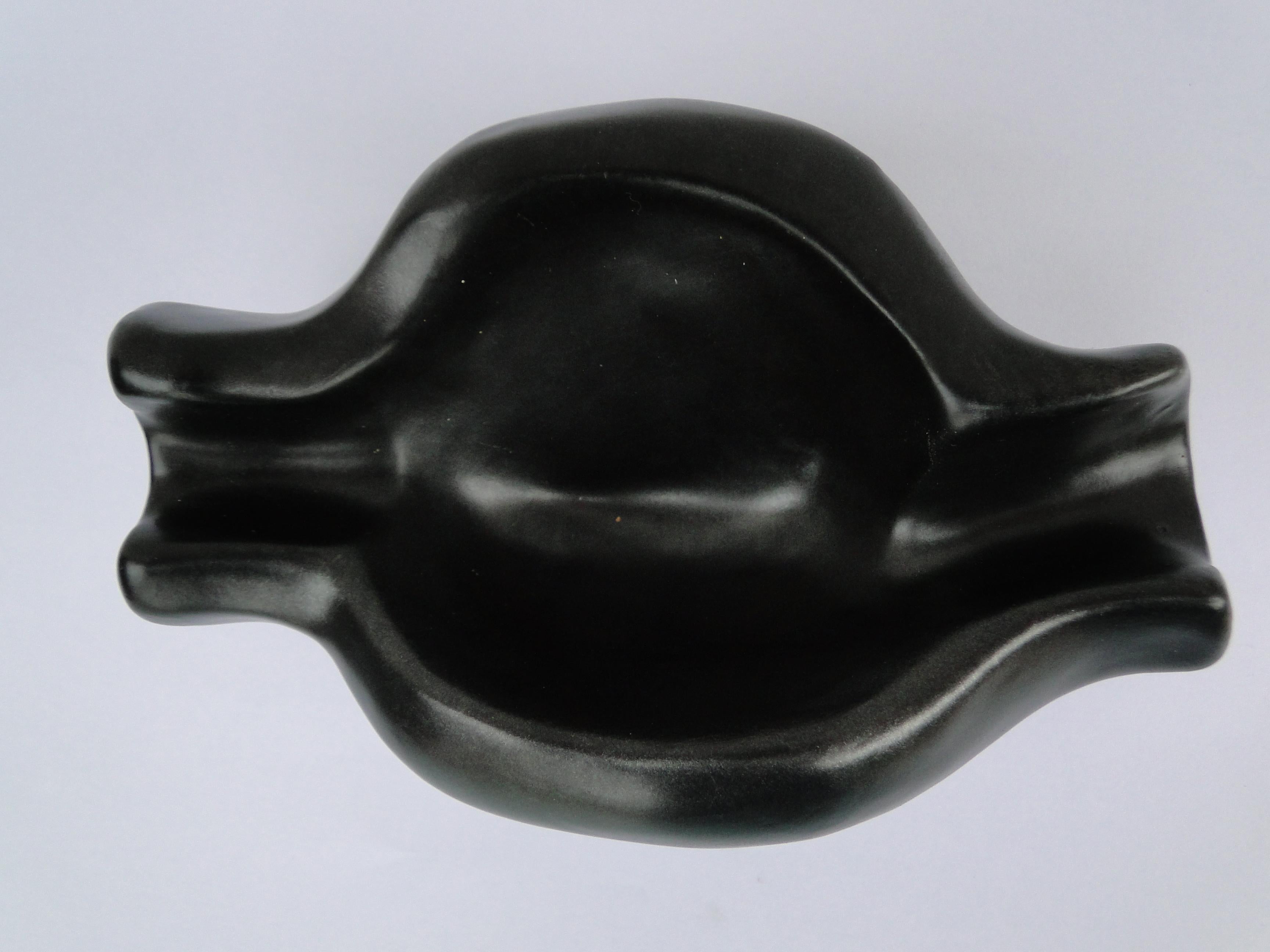 Georges Jouve Francia Piatto in ceramica nera Capolavoro in vendita 5